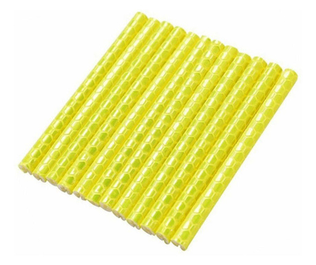 Комплект от 12 украшения от светлоотразителен материал за спици на велосипед, жълт цвят