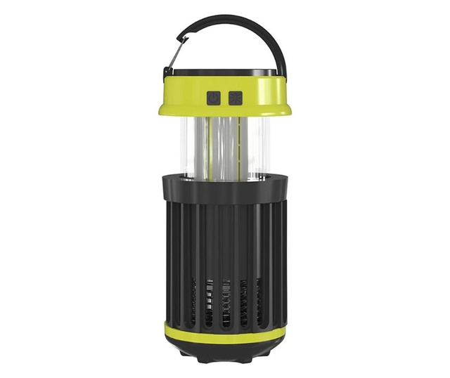 Lampa 3 in 1 electrica de camping impotriva insectelor uv reincarcabila prin usb negru,verde