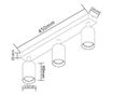 Lampa spot bardo alb 3 x gu10 35w 45 x 5 x 10.5cm