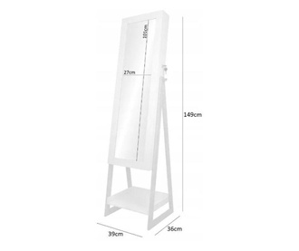 Вертикален шкаф с огледало, за бижута 40 х 36.5 х 151 см
