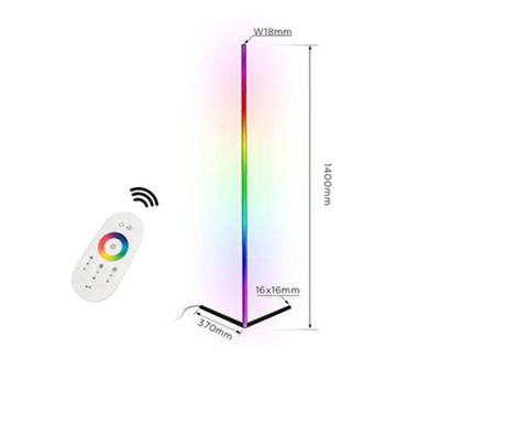 Lampa rgb de podea cu led 20w 140cm negru