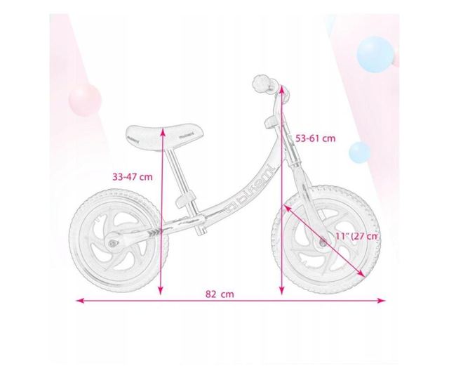 Детско колело без педали BIKEMI черен/син