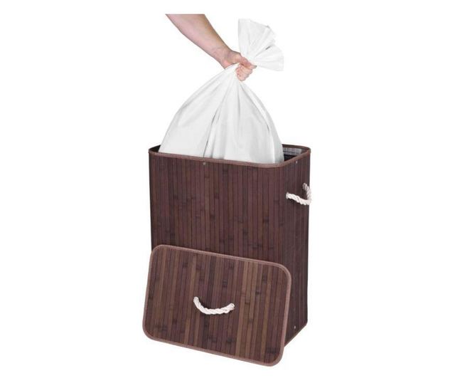 Cos de rufe haine dreptunghiular din bambus wenge