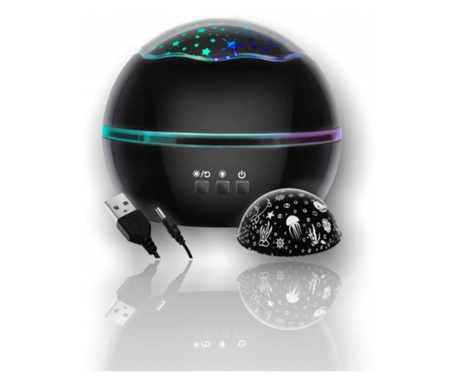 Lampa de veghe ambientala rotativa magic ball f9g5 cu proiectie
