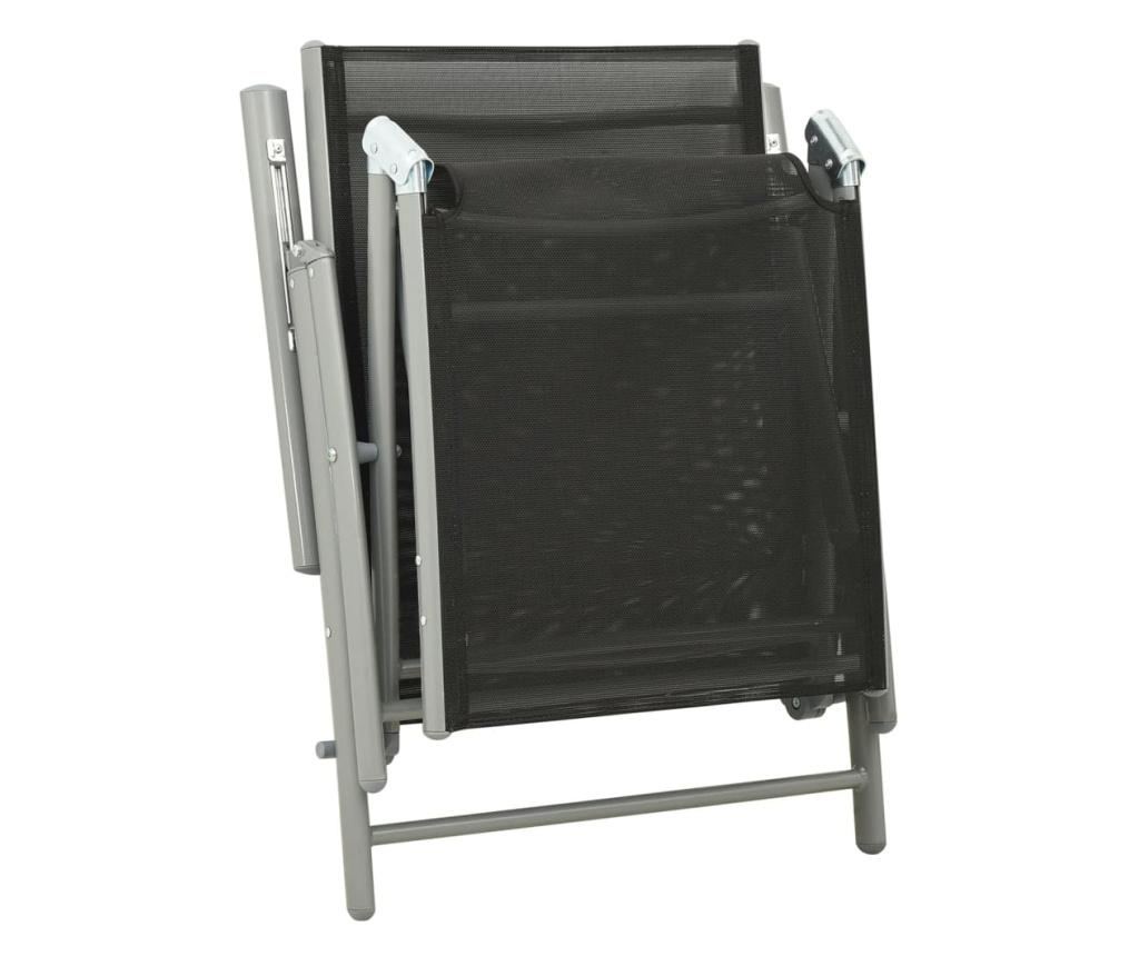 Set vrtnega pohištva, 3 kosi, srebrna tekstilena in aluminij - 6