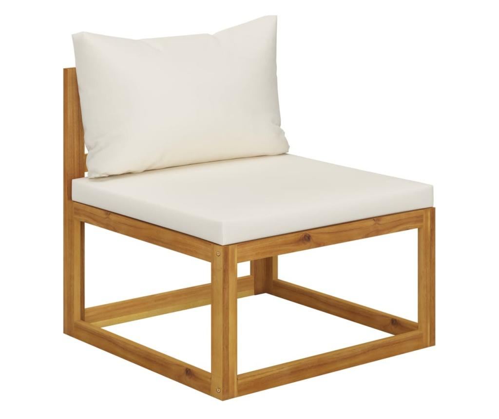 Градински комплект с кремави възглавници, 4 части, акация масив - 15