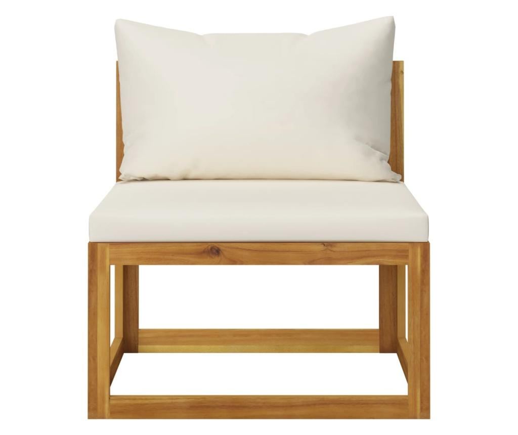 Градински комплект с кремави възглавници, 4 части, акация масив - 17