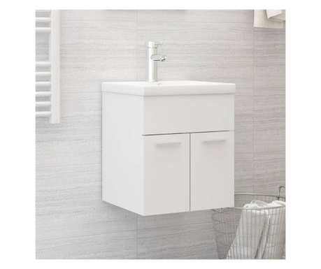 Долен шкаф за мивка, бял, 41x38,5x46 см, ПДЧ