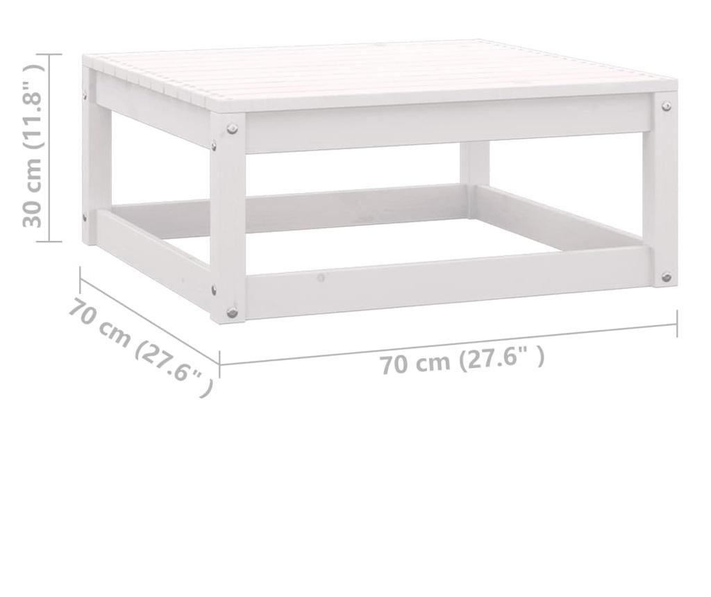 Set vrtnega pohištva s blazinami, 10 kosov, bela, masivno borovo les. - 10