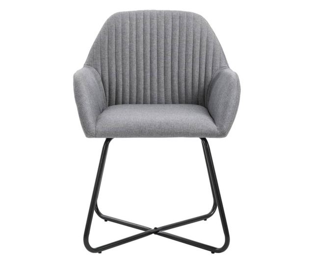 Jedilni stoli 2 kosa svetlo sivo blago