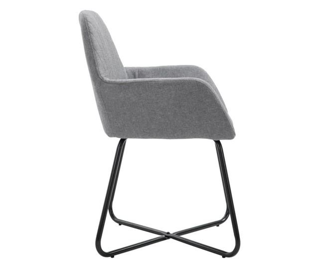 Jedilni stoli 2 kosa svetlo sivo blago