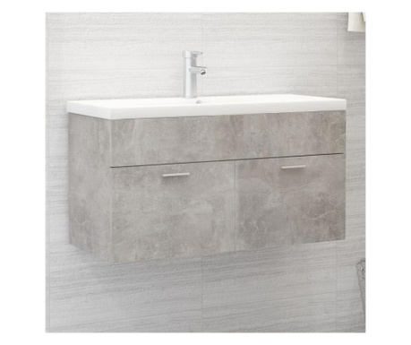 Долен шкаф за мивка, бетонно сив, 90x38,5x46 см, ПДЧ
