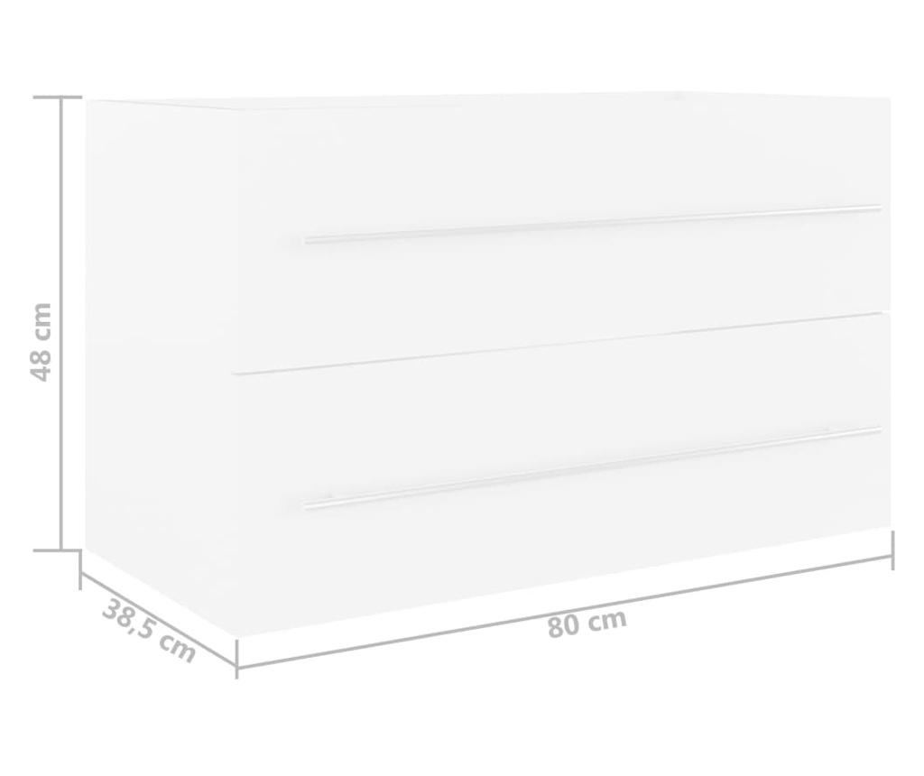 Ormarić za umivaonik bijeli 80 x 38,5 x 48 cm od iverice - 5