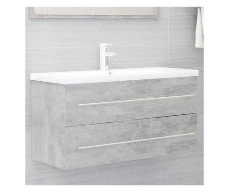 Долен шкаф за мивка, бетонно сив, 100x38,5x48 см, ПДЧ