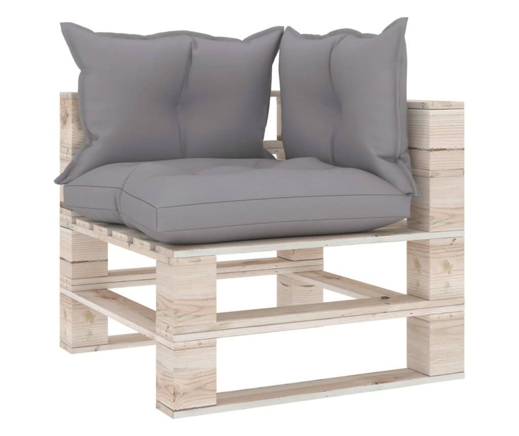 Vrtni set od paleta s jastucima, 6 dijelova, borovo drvo - 4