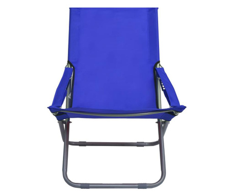 Сгъваеми плажни столове, 2 бр, текстил, сини