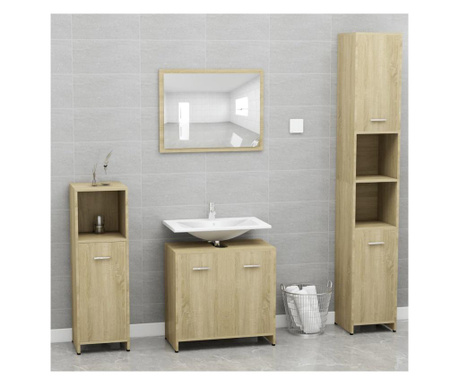 Set mobilier de baie, stejar Sonoma, PAL