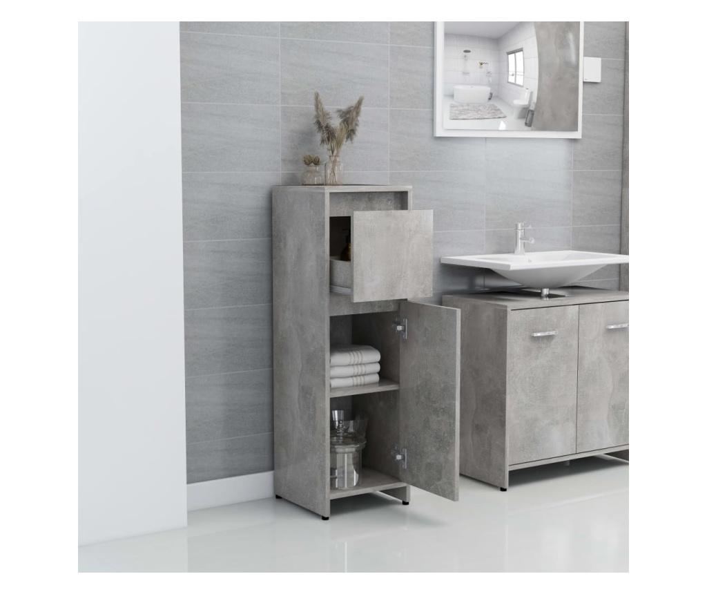 Kupaonski ormarić boja betona 30x30x95 cm od konstruiranog drva - 6