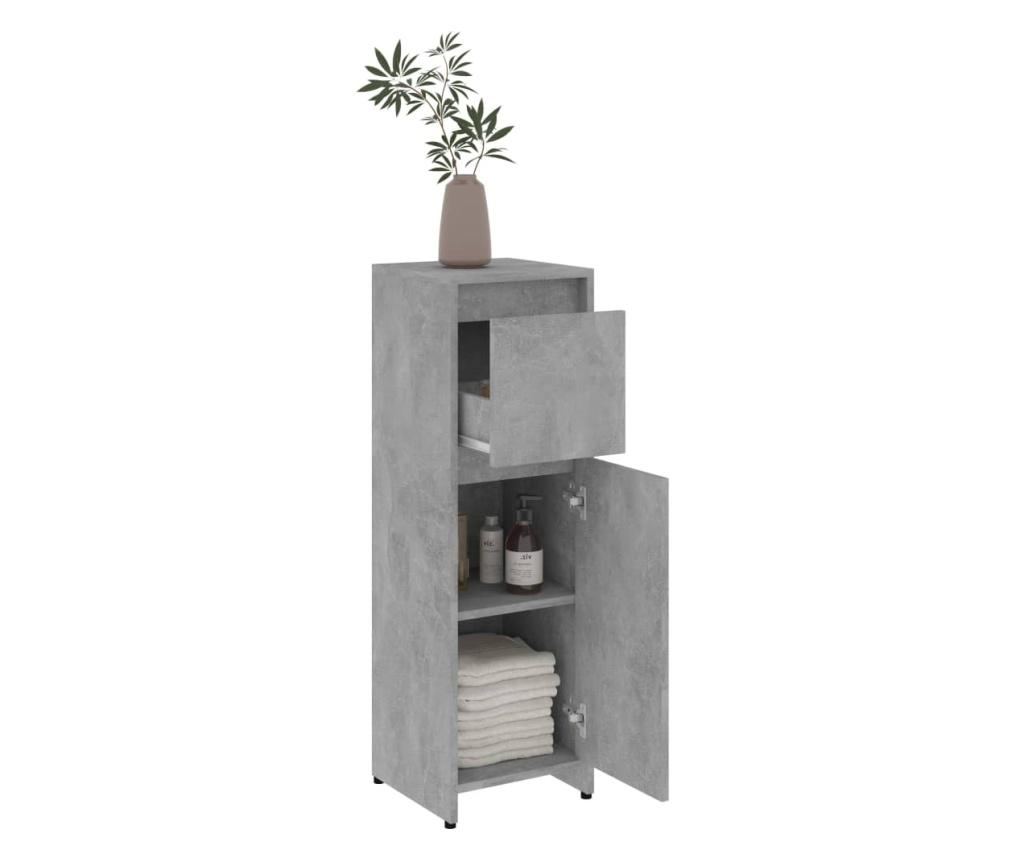 Kupaonski ormarić boja betona 30x30x95 cm od konstruiranog drva - 9