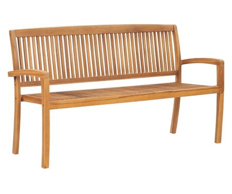 Vrtna klop z blazino 159 cm trdna tikovina 