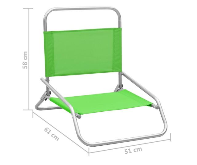 Sklopive stolice za plažu od tkanine 2 kom zelene