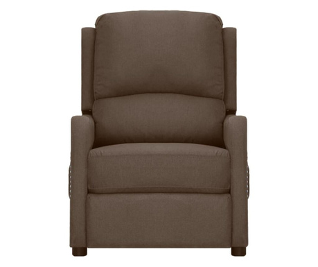 Rozkładany fotel masujący, kolor taupe, obity tkaniną