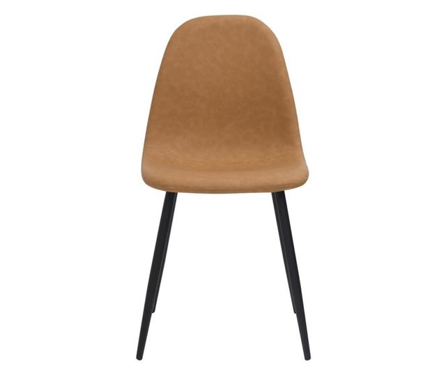 Stolice za kuhinju, 4 kom., smeđe, 45x54,5x87 cm, ekološka koža