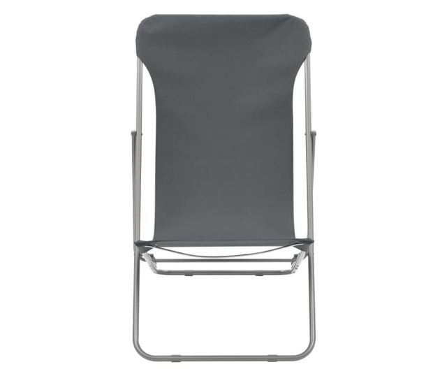 Sklopive stolice za plažu 2 kom čelik i tkanina Oxford sive