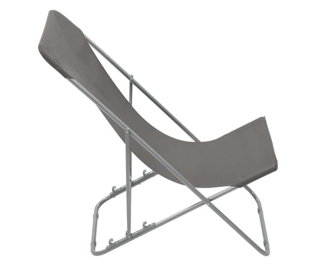 Sklopive stolice za plažu 2 kom čelik i tkanina Oxford sive