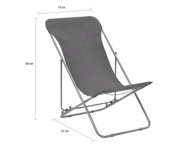 Sklopive stolice za plažu 2 kom čelik i tkanina Oxford sive