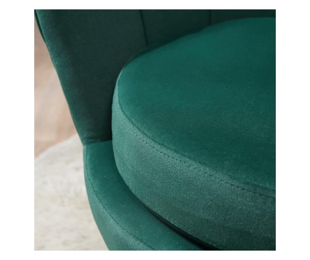 HOMCOM Vintage Fotel Zöld Bársony Dizájnnal, Hálószoba Nappali Szék - 7