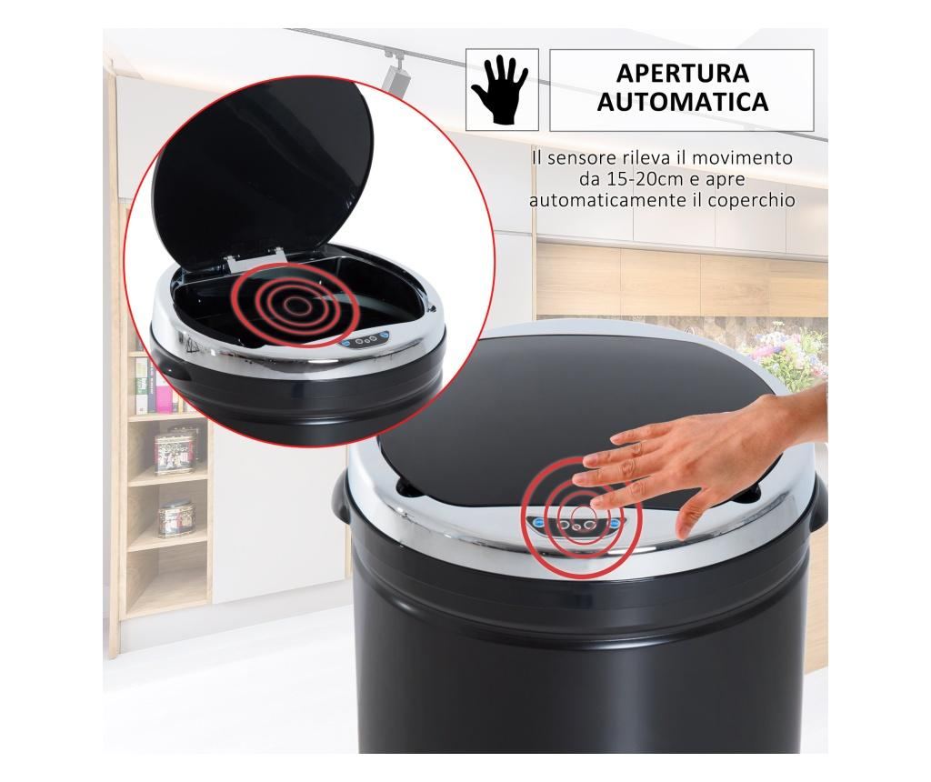 HOMCOM Cos de gunoi Automat cu Senzor cu Infrarosii de 50L din Otel si ABS - 5