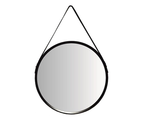 Oglindă rotundă agățătoare piele ecologică 51cm