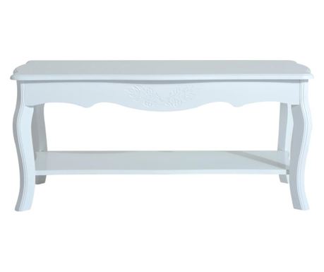 Homcom Masa Pentru Cafea Joasa In Lemn, Alba, 94x44x42cm