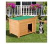 Pawhut Cusca Pentru Caini Impermeabila Pentru Extern Din Lemn De Brad, 85x58x58cm