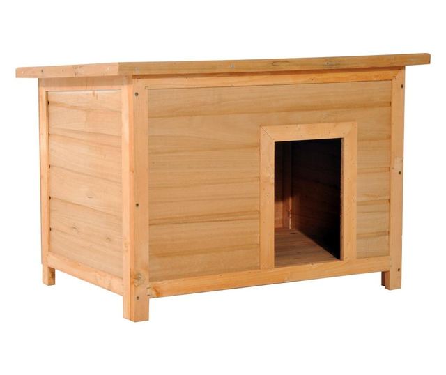 Pawhut Cusca Pentru Caini Impermeabila Pentru Extern Din Lemn De Brad, 85x58x58cm