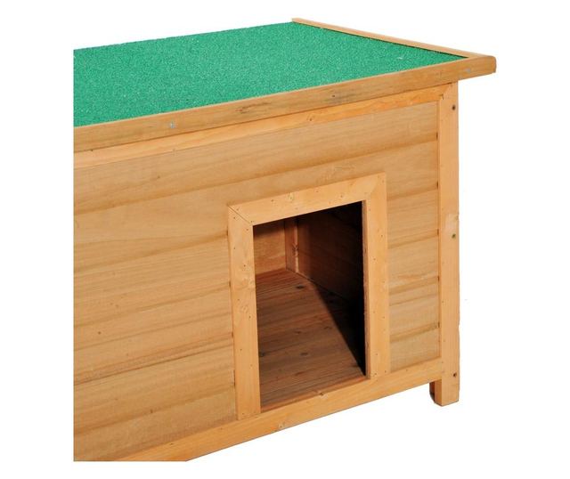 Pawhut Cusca Pentru Caini Impermeabila Pentru Extern Din Lemn De Brad, 85x58x58cm