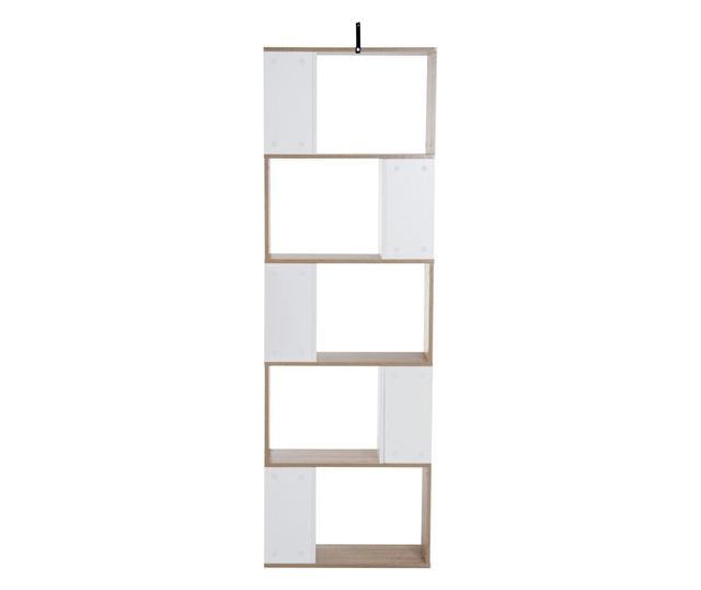 Homcom Librarie De Perete Moderna 5 Rafturi In Lemn Alb, 60x24x184.5cm