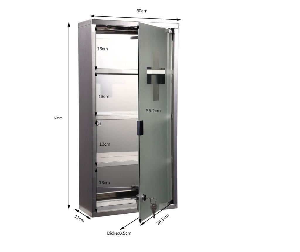Dulap medicamente cu 4 rafturi, 30x12x60cm - 2