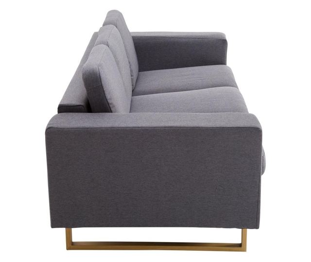 Homcom Canapea In 3 Locuri Cu Perne In Tesatura De Lin Gri Inchis, 200x82x78cm