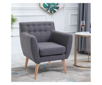 Homcom Scaun Fotoliu De Design Dormitor Salon Moderna Gri