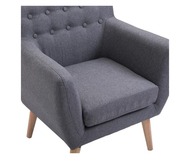 Homcom Scaun Fotoliu De Design Dormitor Salon Moderna Gri