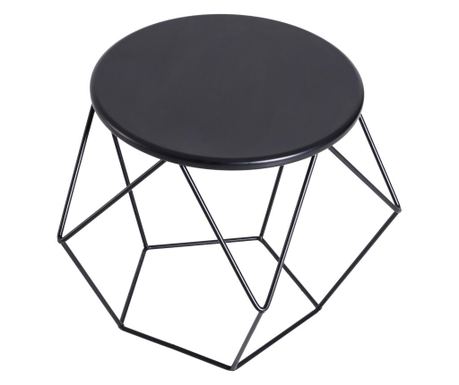 Homcom Masuta Geometrica De Design In Otel,negru 54x54x44cm 