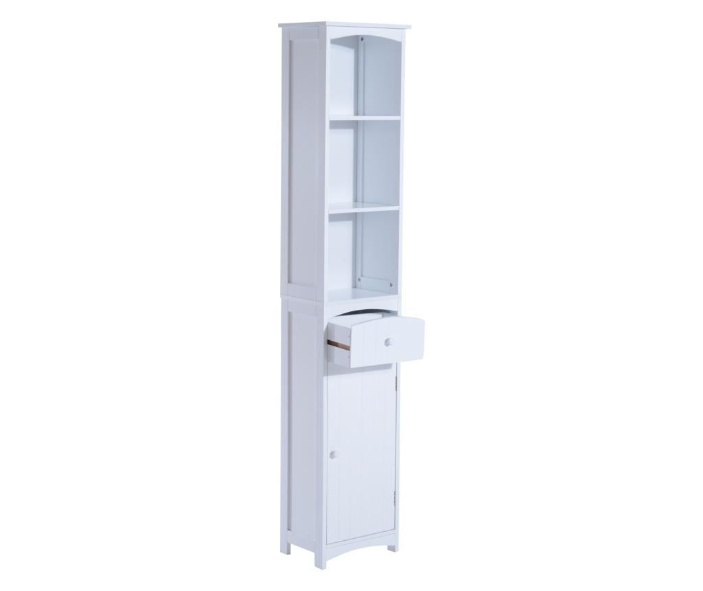 Homcom Mobilier Coloana Mdf Alba Pentru Baie 35x24x170cm - 6