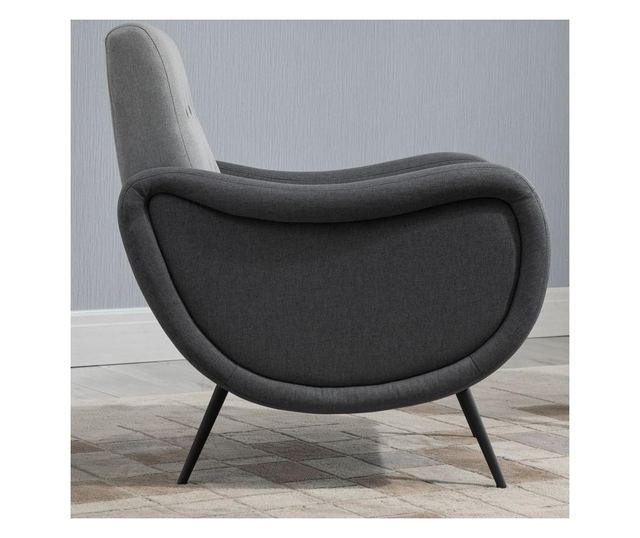 HOMCOM Fotoliu Modern pentru Dormitor Sufragerie Tesatura Gri 72x81x86cm HOMCOM