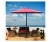 Outsunny Umbrela De Gradina Inclinabila 3x2.45m In Poliester Impermeabil, Rosu Bordeaux thumbnail 1