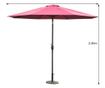 Outsunny Umbrela De Gradina Inclinabila 3x2.45m In Poliester Impermeabil, Rosu Bordeaux thumbnail 2