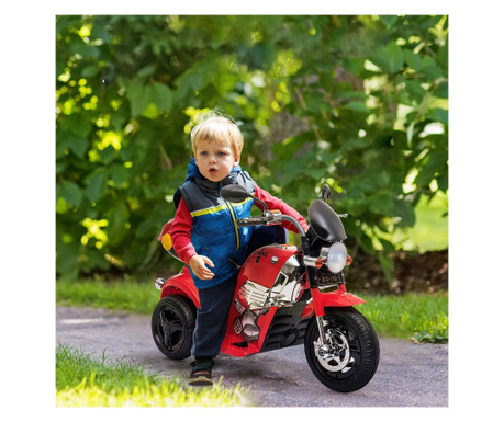 HOMCOM Motocicleta Electrica pentru copii 3-6 ani 6V cu baterie din PP otel rosie HOMCOM