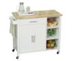 HOMCOM Carucior de Bucatarie Economisire Spatiu Bufet din Lemn MDF Alb 107,5x48x89cm HOMCOM thumbnail 1