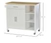 HOMCOM Carucior de Bucatarie Economisire Spatiu Bufet din Lemn MDF Alb 107,5x48x89cm HOMCOM thumbnail 2